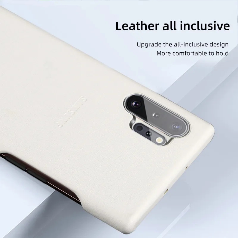 Genuine Cowhide Leather Phone Case for Samsung Galaxy Note 10 Luxury White Back Cover Clearance Big Sale