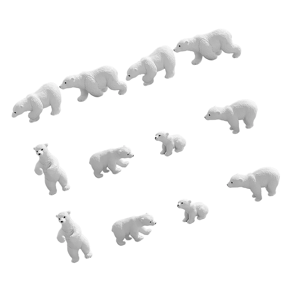 

12pcs Bear Ocean Animals Figures Figurines Miniature Statues Winter Decor Tiered Tray Artic Animals Craft Small Ornaments