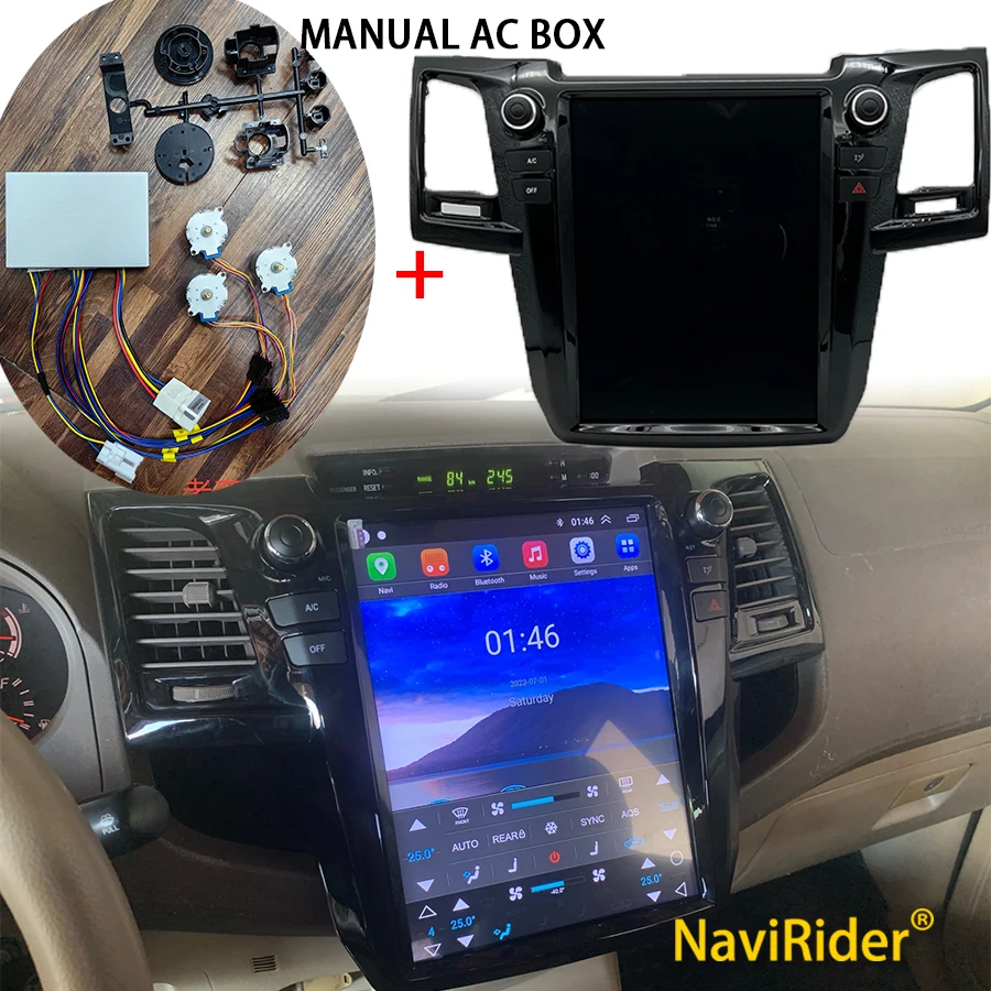 For Toyota Fortuner 2010 Android 13 GPS Hilux Srv 2012 Tesla Screen 12.1inch Stereo Radio Carplay Car Multimedia Video Player