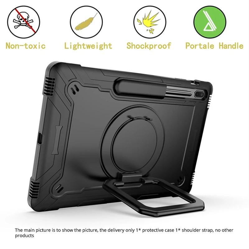 Shockproof Capa Para Samsung Tab S7 FE, Suporte Handle, Alça De Ombro, Caso, 12,4"
