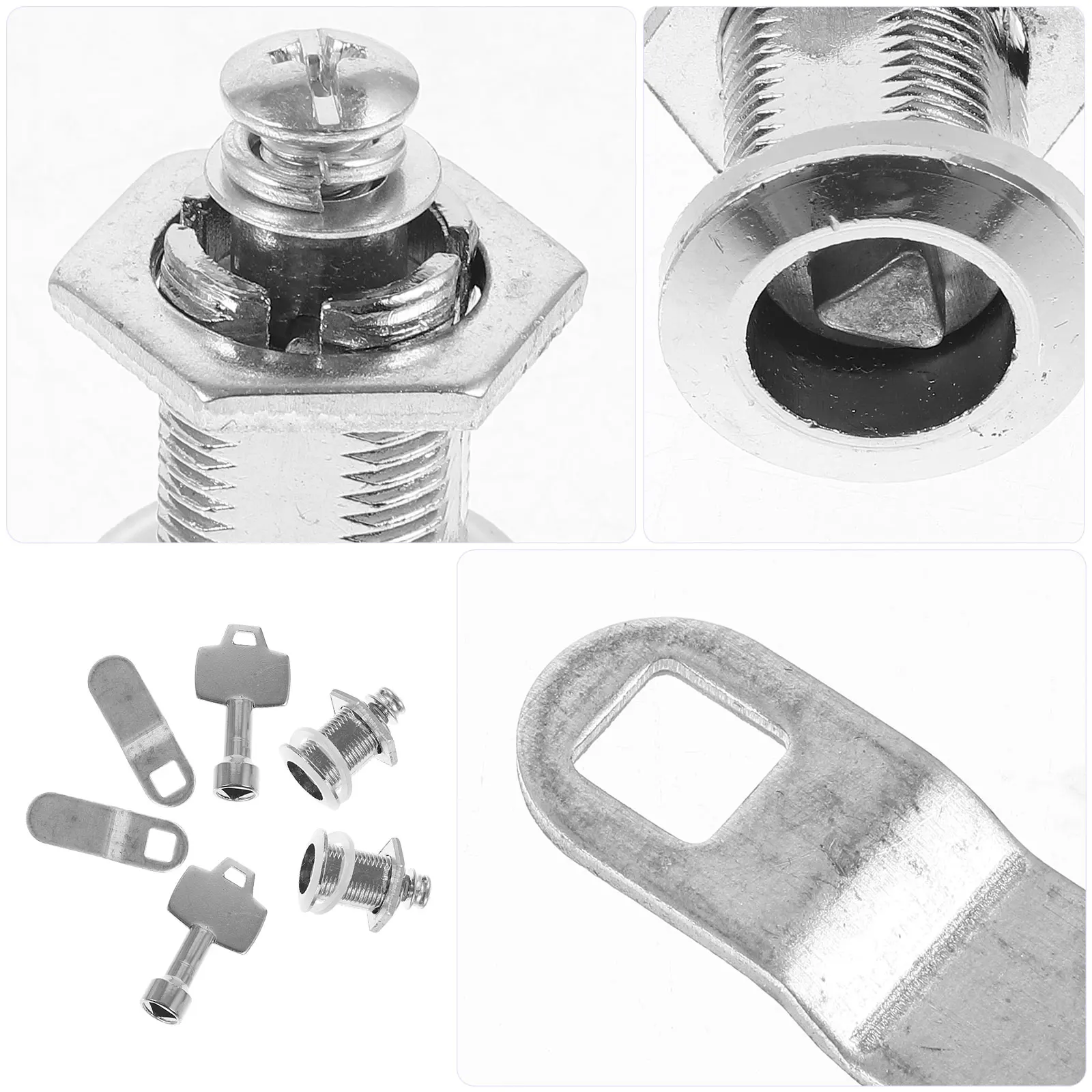 

2 Sets Trash Can Locks Stainless Steel Zinc Alloy Triangle Key Durable Rust Resistant Fits Garbage Bins Easy Locking Outdoor