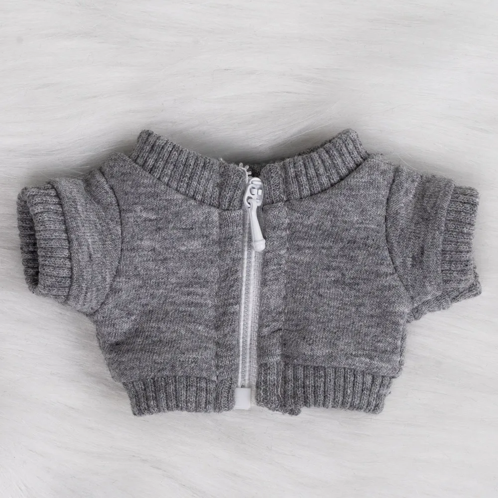 Zip Short Sleeve Knit Top For 17cm Labubu Doll Multi-color Simple Doll Casual Daily Inner Layering Doll Outfit