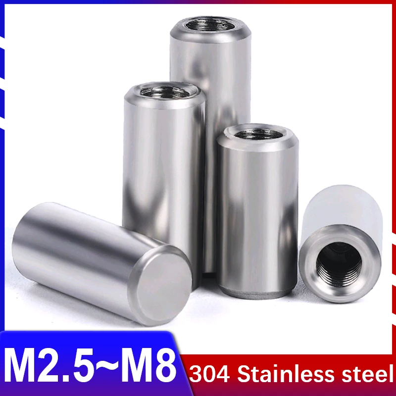 

304 Stainless Steel Internal Thread Cylindrical Pin Internal Tooth Positioning Pin with Hole Cylinder GB120 M2.5 M3 M4 M5 M6 M8