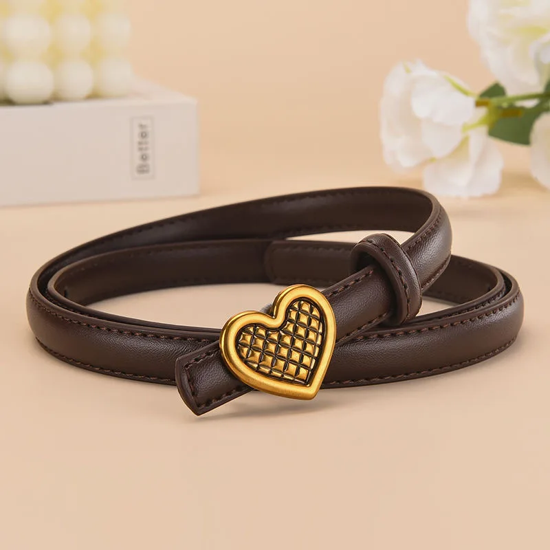 New Love Buckle Belt for Women with High Quality Ins Style Belt Simple and Versatile Fashionable and Trendy Style Belt