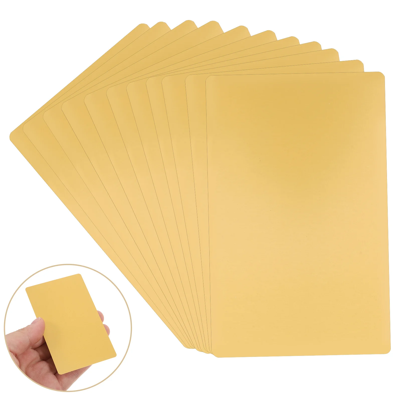 

50Pcs Metal Business Card Blanks Aluminum Name Card Gold Finish Multipurpose Engraving Aluminum Plaque Plates Blank Cards Gold