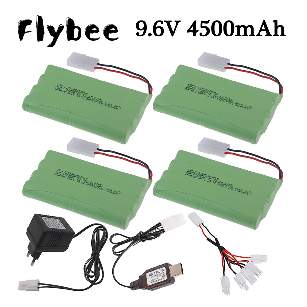 Ni-MH 9.6v 4500mah Battery with USB Charger For Rc toys Cars Tank Train Robot Boat Guns parts AA 9.6v Rechargeable Battery Pack