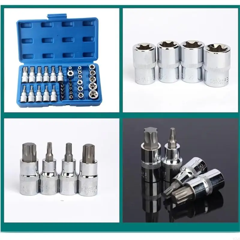 97qd 34pcs 3/8 "приводной гнездо и инструмент для ремонта битов для различных потребностей в обслуживании