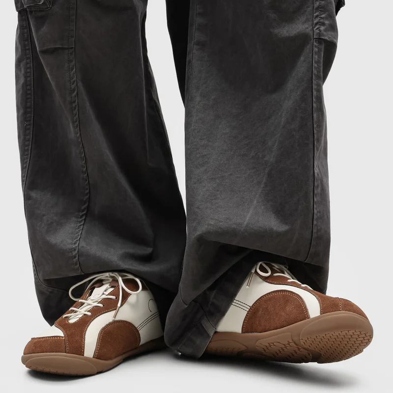 Men Retro Contrasting Suede Casual Shoes Exquisite Stitching High-end Feel Fashionable Board Shoes for Daily Commuting
