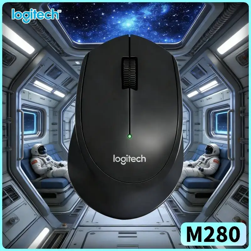 Logitech M280 Ergonomic Wireless Mouse Non-Slip Firm Grips 2.4GHz Nano Receiver 10m Distance for Study PC Mac Linux