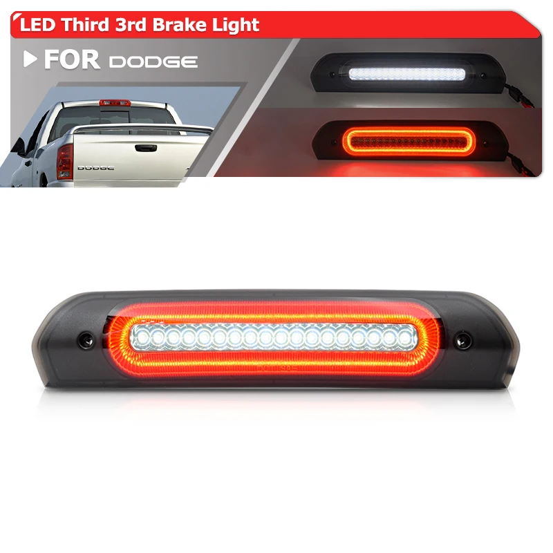 

Для Gen3 Dodge Ram 1500 2002-2008 2500 3500 2002-2009 дымчатый светодиодный стробоскоп с высоким креплением, третий, 3-й стоп-сигнал, белый грузовой габаритный фонарь на крыше