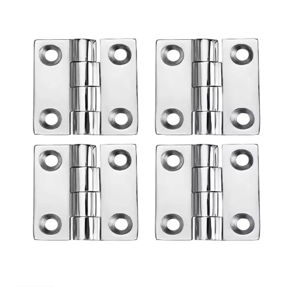 

38/40/50mm Stainless Steel Butt Hinge Solid Cast Mirror Polish Square Casting Hinge Durable with 4 Holes