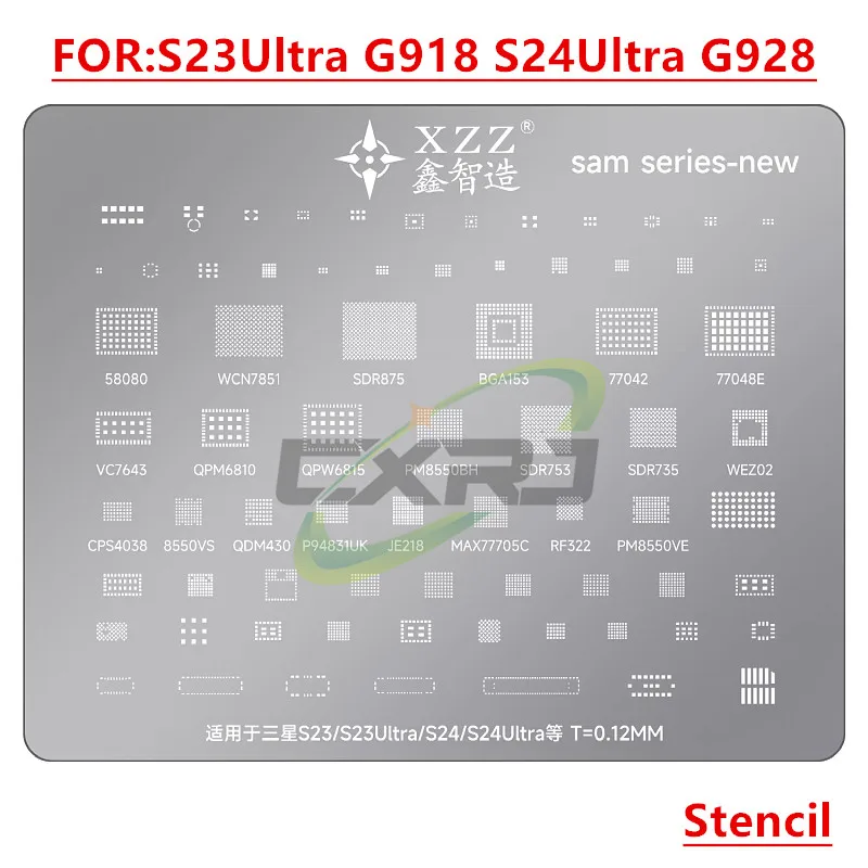 XZZ Novo PARA: Samsung S23Ultra G918 S24Ultra G928, rede completa de conectores de solda, sensor de interface de soquete