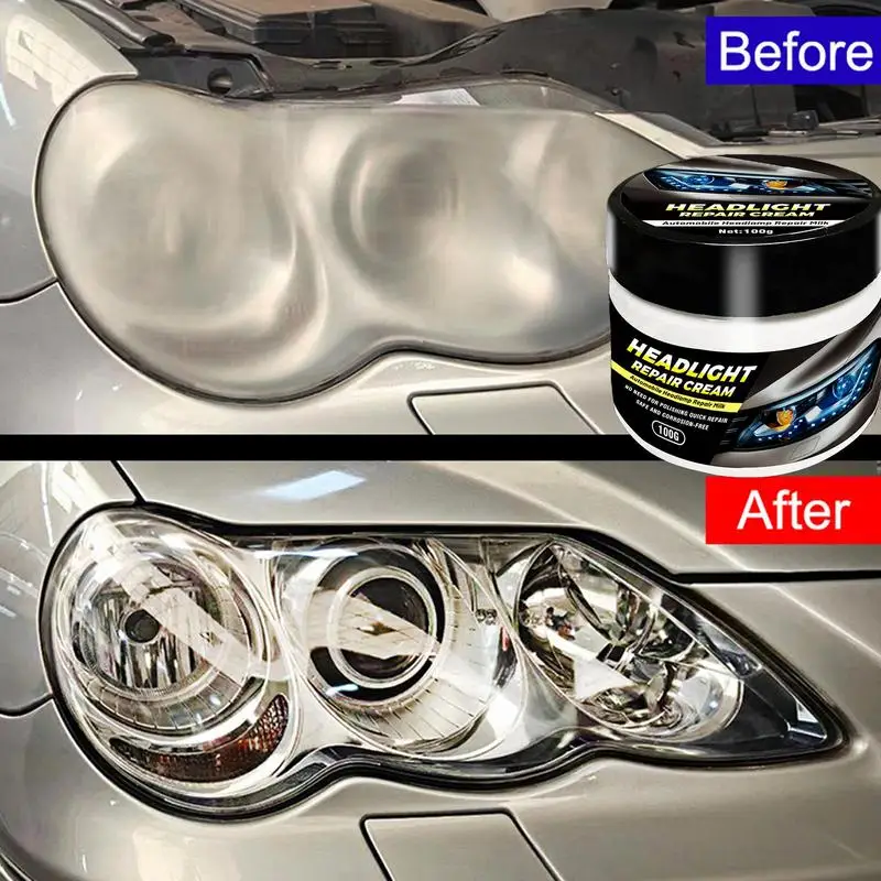 Headlight Cleaner Auto Headlight Coating Paste Efficient Car Restore And Protect Headlight Restoration With Sponge For Lenses