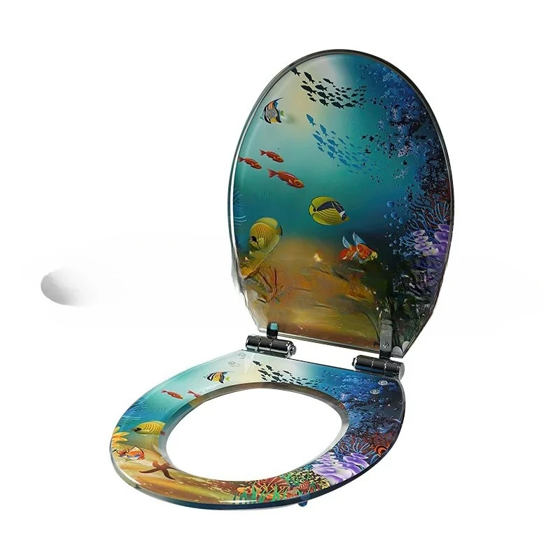 

Toilet lid household silent toilet lid universal thickened seat flush toilet ring stainless steel slow descent