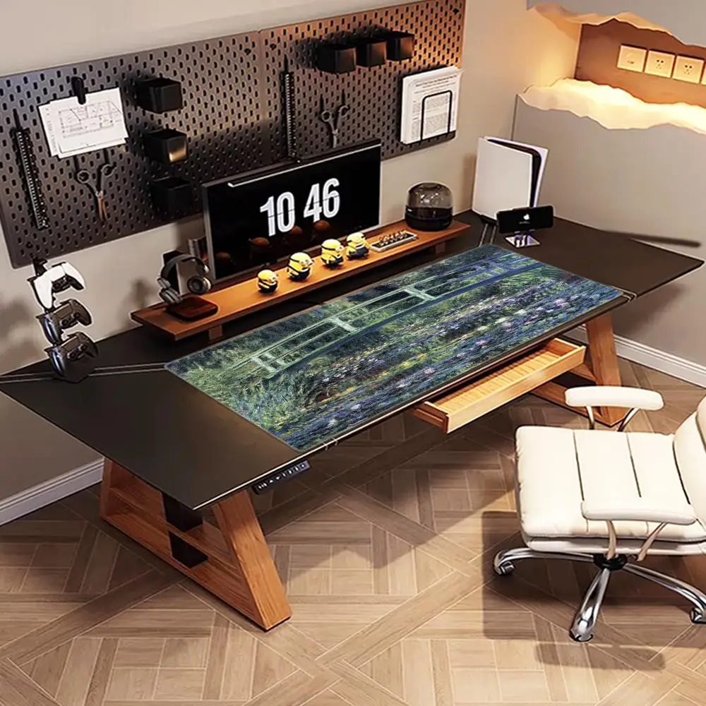 Claude Monet Art Mouse Mat com Pad, Gaming Acessórios, Prime, Teclado Pad, Stitch Padding Mat, XXL