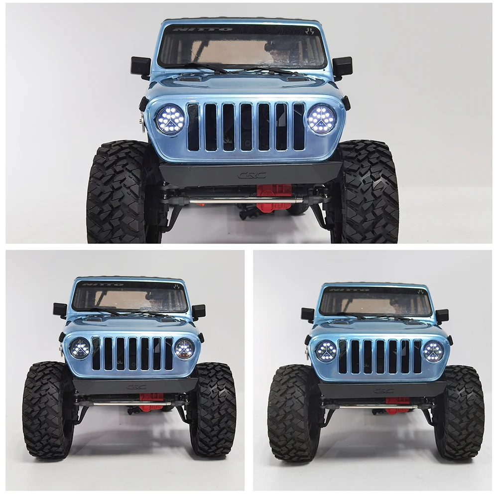 AXSPEED Headlights Angel Eyes LED Lamp for Axial SCX10 III AXI03006 AXI03007 Jeep JT Gladiator JLU Wrangler 1/10 RC Crawler Car