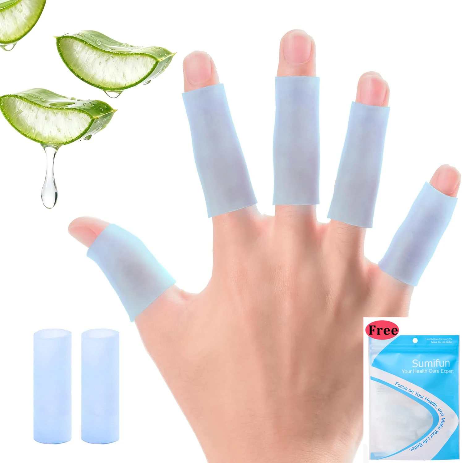 2Pcs Gel Toe Separator Finger Protector Silicone Toe Cushion Tubes Sleeves for Bunion Corns Blisters Calluses Foot Care Tool