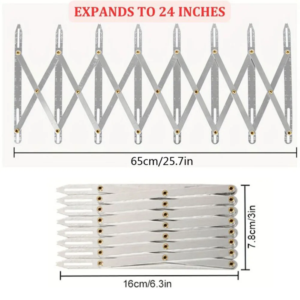 

Flexible Aluminum Sewing Gauge for Equal Distance Measurement and Marking of Buttonholes Eyelets and Curtain Pleats