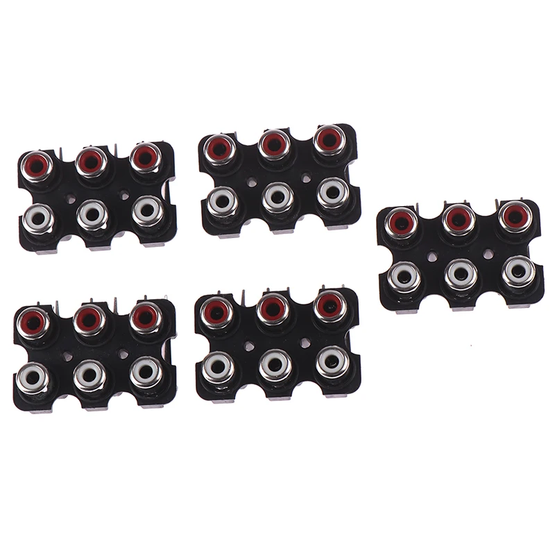 

5Pcs 6 holes RCA Female Stereo audio Jack AV Audio input socket connector