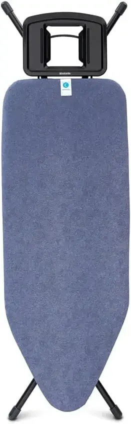 

Size C Ironing Board (49x18 in) 7 Height Options, Solid Steam Iron Rest Holder (Denim Blue) Non-Slip Feet, Anti-Collapse Child L