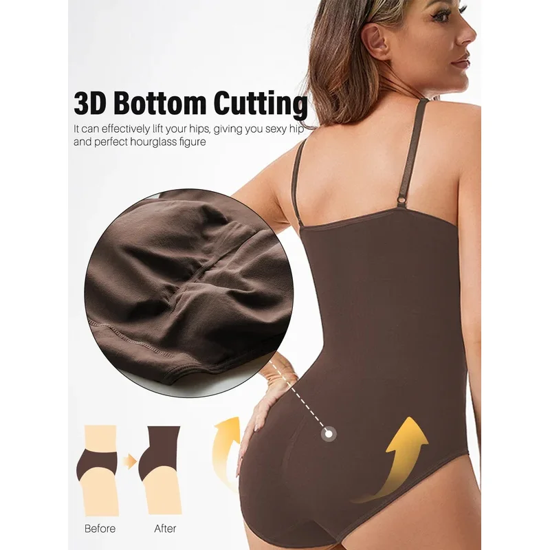 Women's Sexy Shapewear Seamless Slimming Butt Lifter Full Body Shaper Smooth Out Bodysuit Open Crotch High Elastic Body Suits image 4