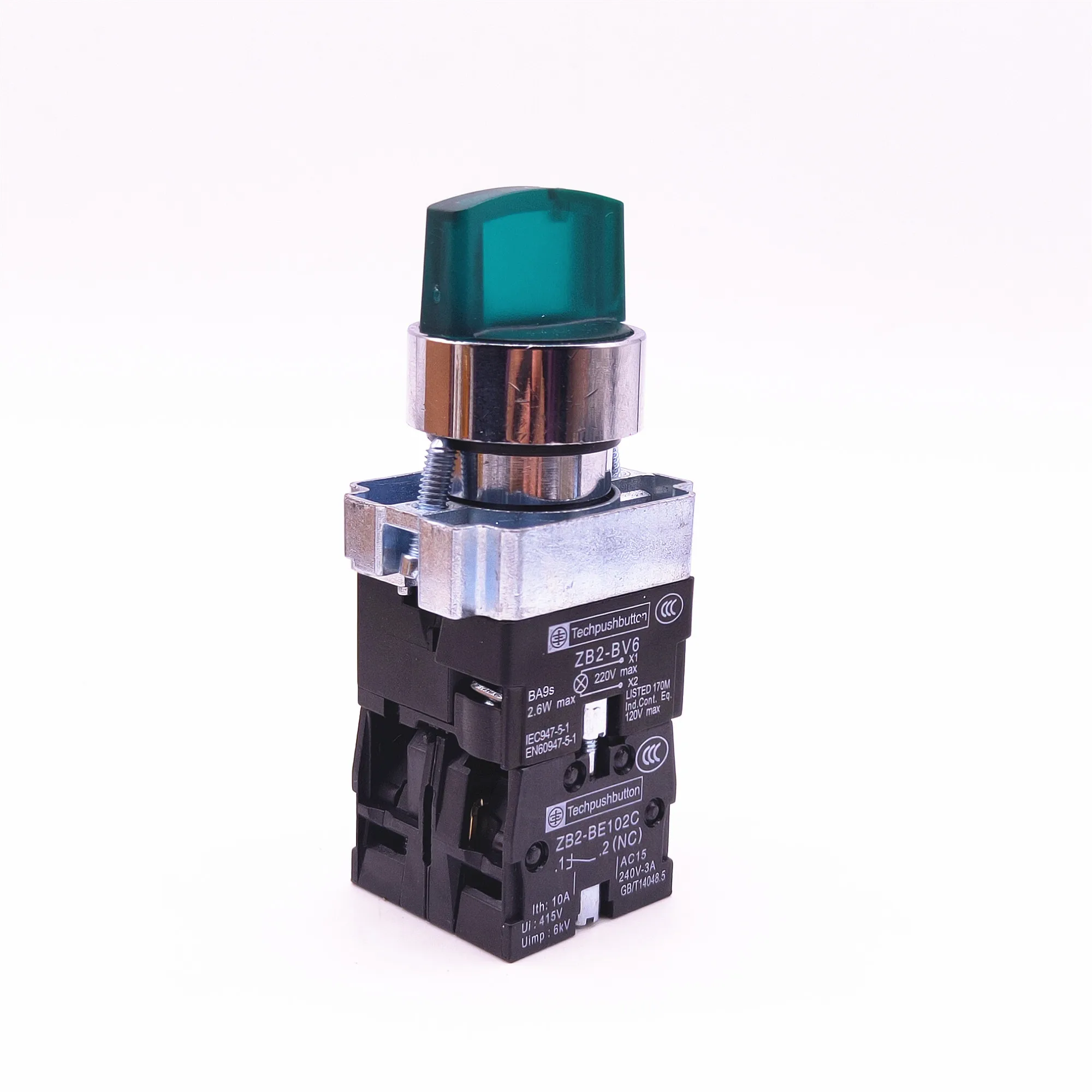Interruptores de botón pulsador de XB2-BK3363, interruptor de selección de XB2-3463 con XB2-BK3365 de luz