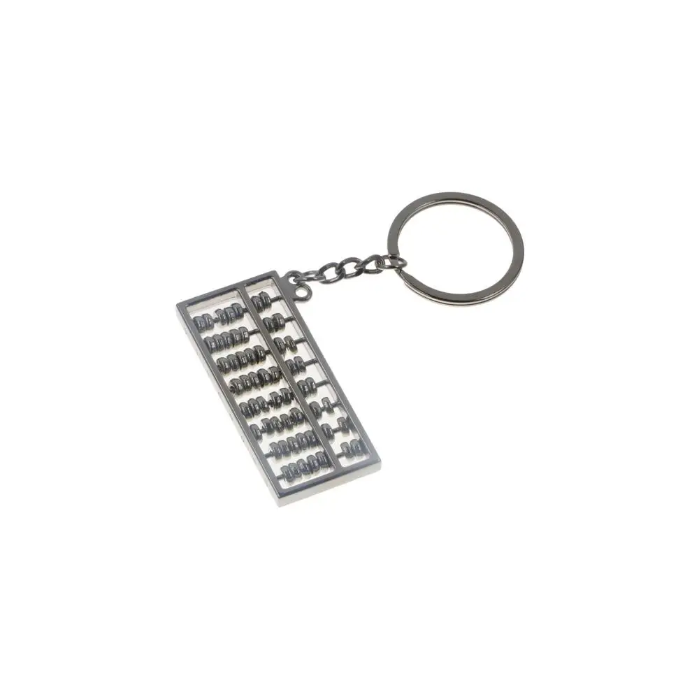 Lovely New Mini Calculator Tool Abacus Pendent 8 Rows Shape Metal Model Keyring Gift Keyfob Keychain