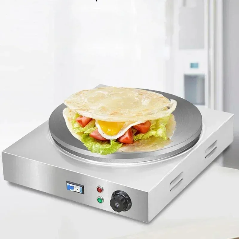 Commercial Desktop Cast Iron Electric Pancake Griddle Automatic Constant Temperature Double-Sided Heating Fruit Breakfast Maker