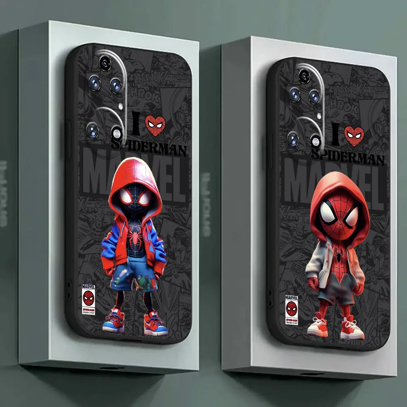 

Marvel Spider Man Cartoon Phone Case For Huawei P50 P50E P40 P30 P20 PRO LITE 5G P Smart Z S Liquid Silicone Shell Funda