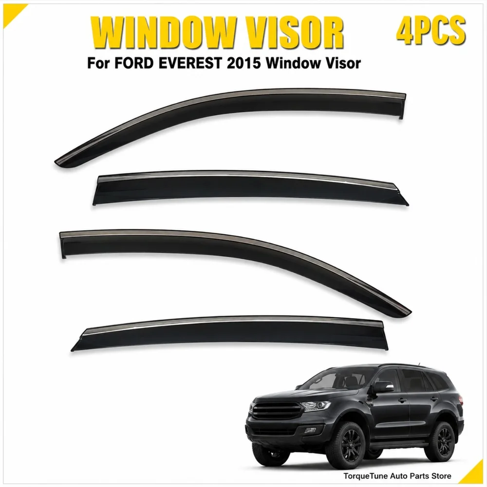 Premium In Channel Vent Sun Shade Rain Guard Direct Fit Easy Installation Window Visor For FORD EVEREST 2015 Wind Deflector