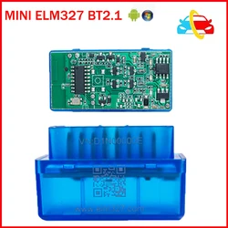 Mini ELM327 V2.1 Bluetooth OBD2 Scanner, ELM 327, BT 4.0, Lecteur de Code, LilChip IOS, Android, PC, Outils de Diagnostic de Voiture