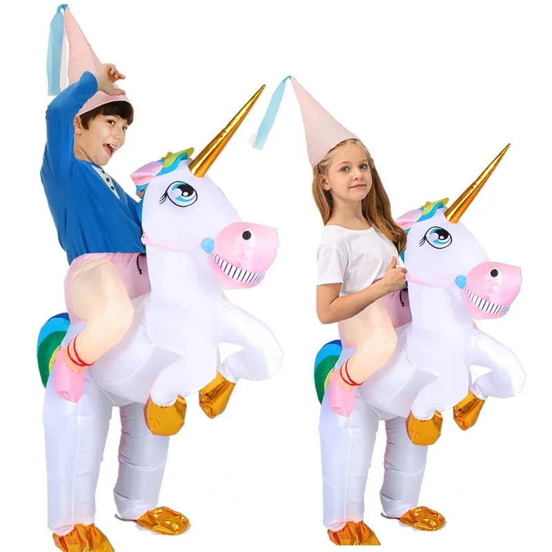 

Kids Unicorn Inflatable Costume Carnival Halloween Girls Boys Animal Mascot Anime Cosplay Costumes Party Christmas