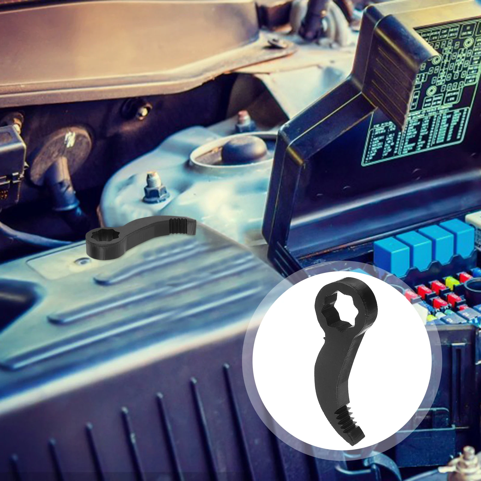 

Car Accessories Ratchet Wrench Pry Bar Automotive Tool Suite Repair Black Crescent-shaped Adapter