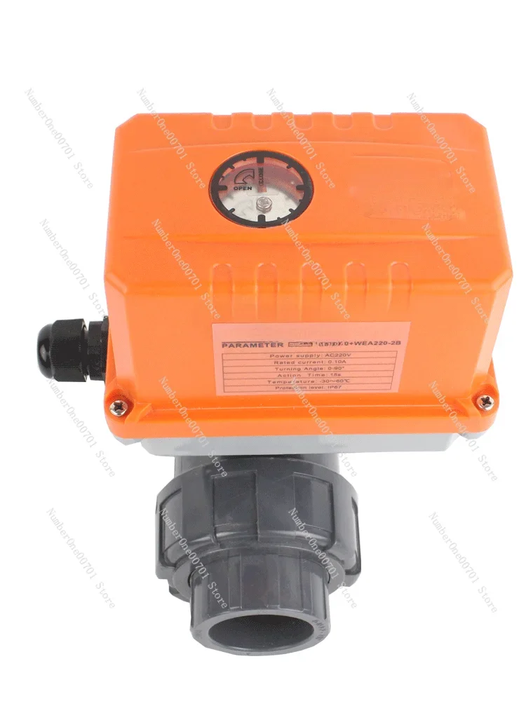 

Electric UPVC Ball Valve Switch PVC Double Union Plastic Loose Joint Corrosion Resistant Water Treatment Valve 24V Power off Res