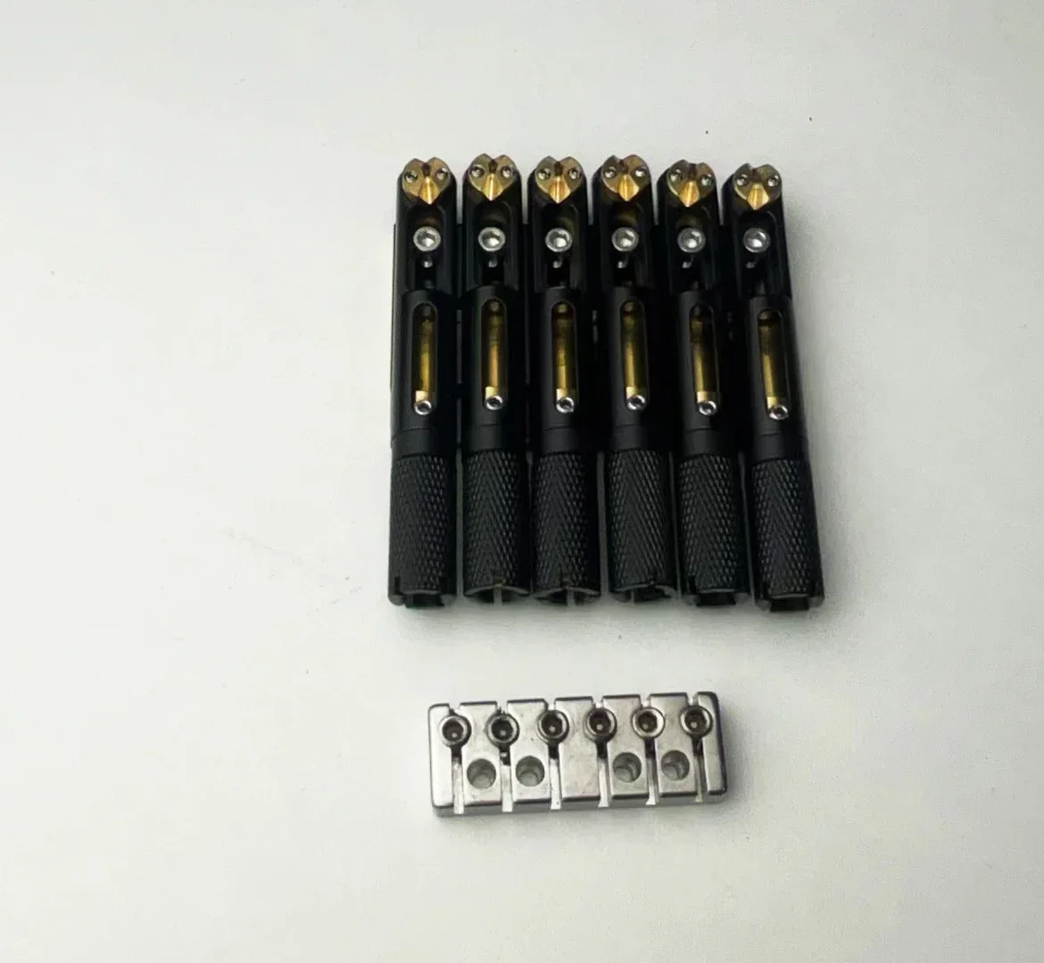 1Set Headless Guitar Bridge 6 String Saddle Headless Guitar Bridge for Headless Guitar Accessories Black