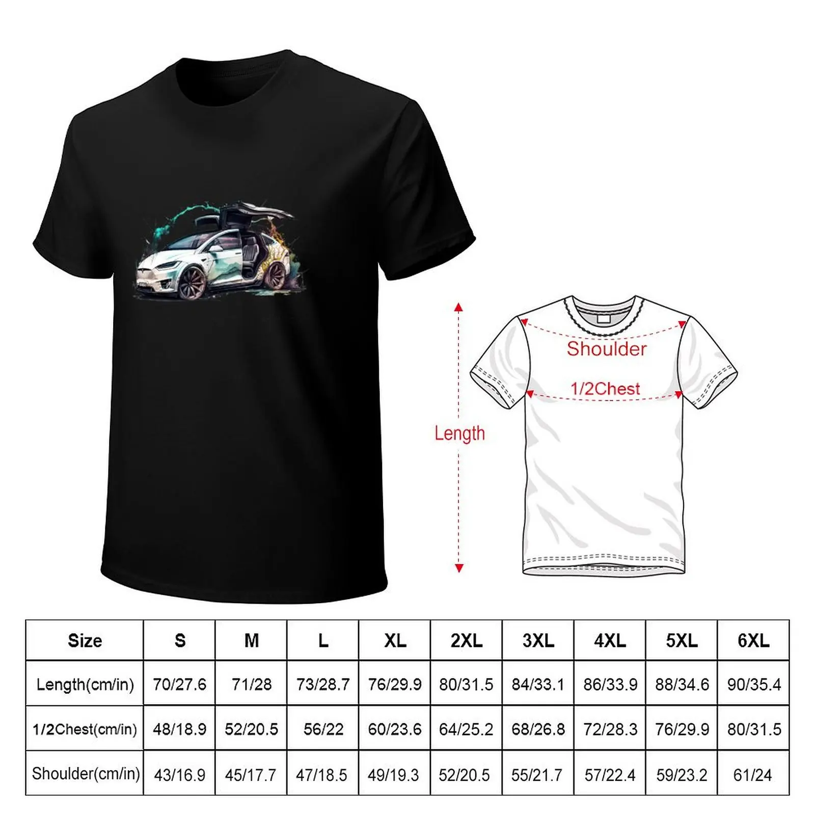 Awesome Model X Electric SUV Car T-Shirt Casual Breathable Short Sleeve Top