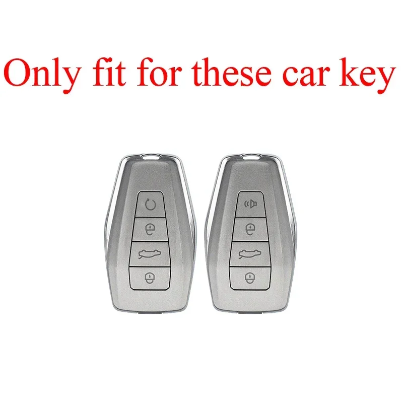 Zinc Alloy + Leather Car Key Case Cover Shell for Geely Okavango Coolray Atlas Monjaro Tugella Emgrand GT S Proton X50 X70