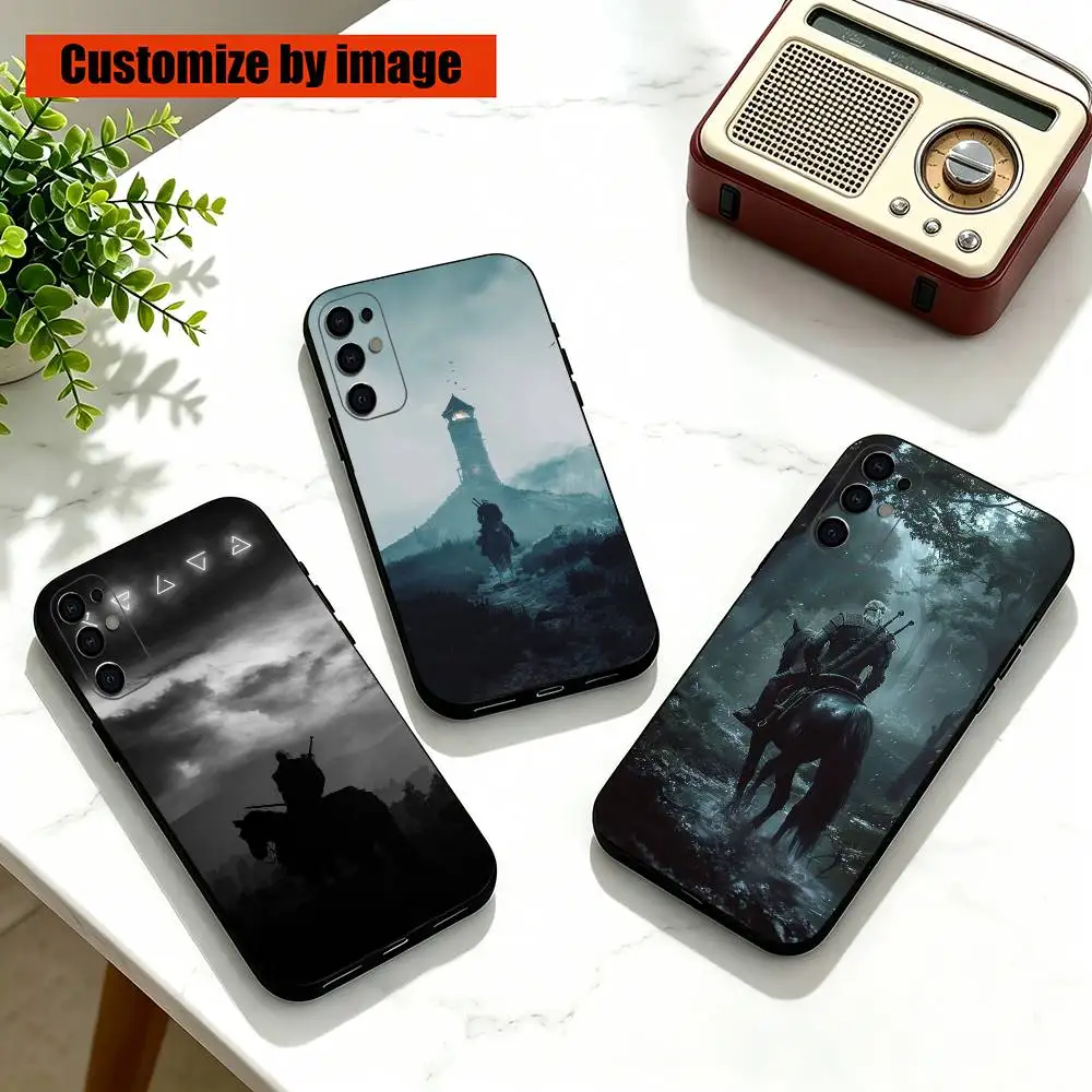 Funda de Silicona Negra Suave para Teléfono con Diseño de Geralt de Rivia de The Witcher para Samsung S25, S24, S21, S22, S23, S30, Ultra, S20, Plus, Fe, Lite