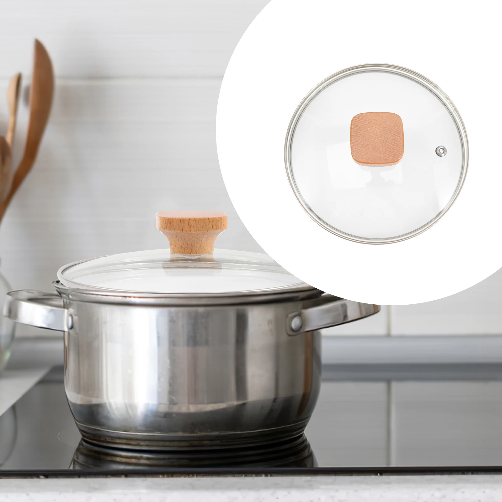 

Tempered Glass Pot Lid Universal Fit For Milk Pan Cookware Replacement Shockproof Kitchen Accessory Non-Stick Wok Cover