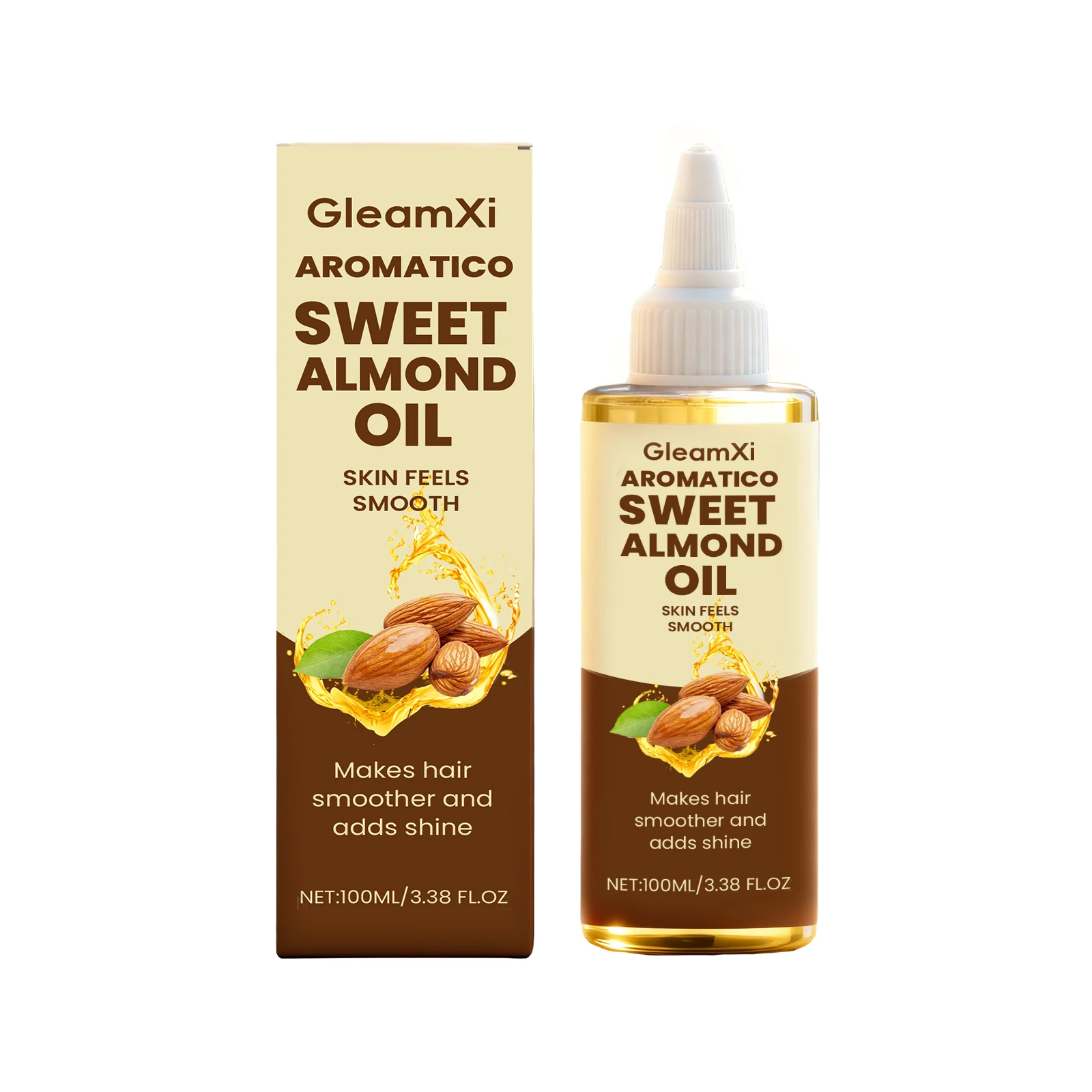 Almond Body Oil - Gentle Ingredients, Lightweight Texture, Moisturizing and Refreshing, Nourishes the Skin
