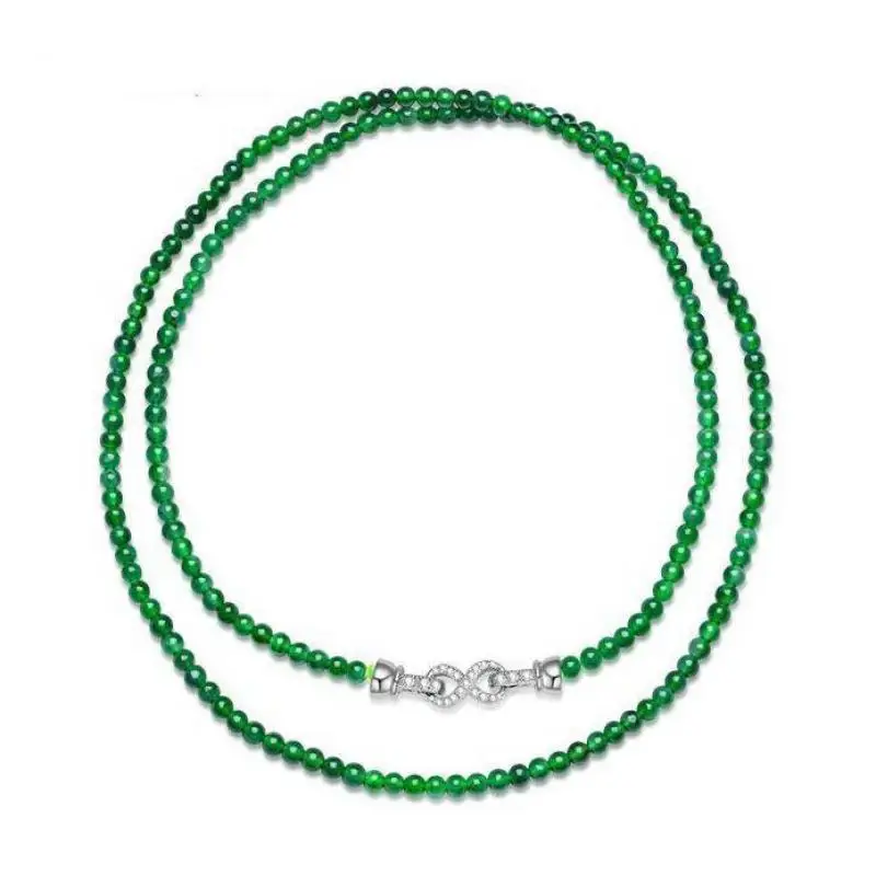 

Ожерелье из натурального зеленого агата, женское целебное драгоценное камни, ювелирные изделия, натуральное высокое ледяное ожерелье из зеленого агата, женский подарок