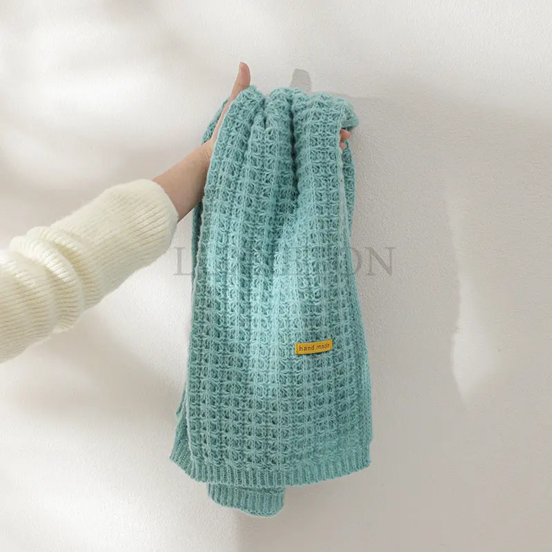 New Winter Knitted Scarf Fashion Women Long Scarves Female Vintage Large Shawl Soft Warm Pashmina Thickened Wool Scarf