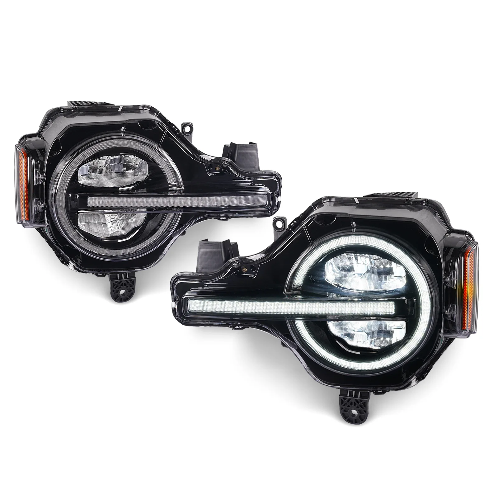 for Raptor style 12V Hi Lo Beam Led Headlights With DRL for ford Bronco 2020+ Lighting High/Low Beam Bulb 2022 2021 2023 2024