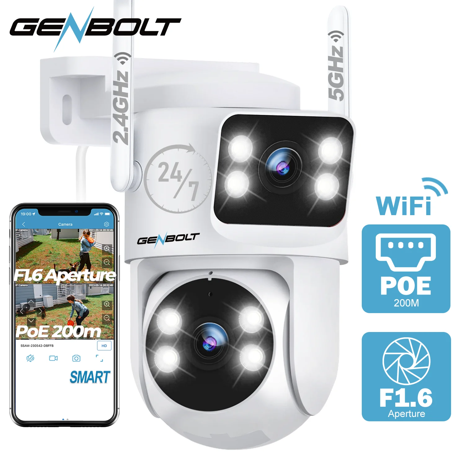 Home Cinema System - GENBOLT PTZ WiFi Security Camera Outdoor,