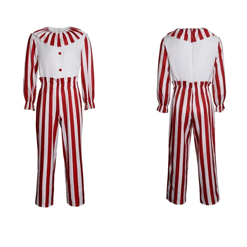 Adulto en un traje de campo de maíz disfraz de Halloween película de mascota de Baypen a rayas Frendo el payaso hombres Cosplay disfraz de Navidad 5ftu ^