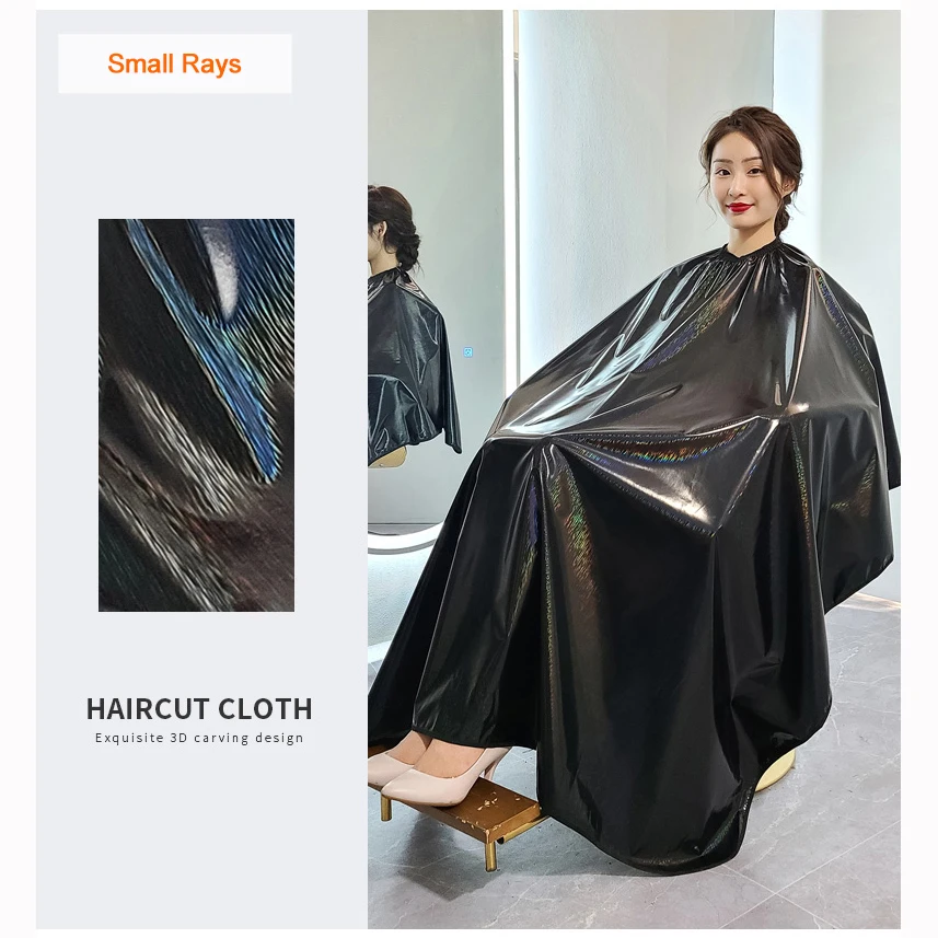 Waterproof Coating Dyeing Hair Capes Salon Hairdressing Cape Antifouling Hairstyling Customer Apron Glossy Cloth Gown 1737