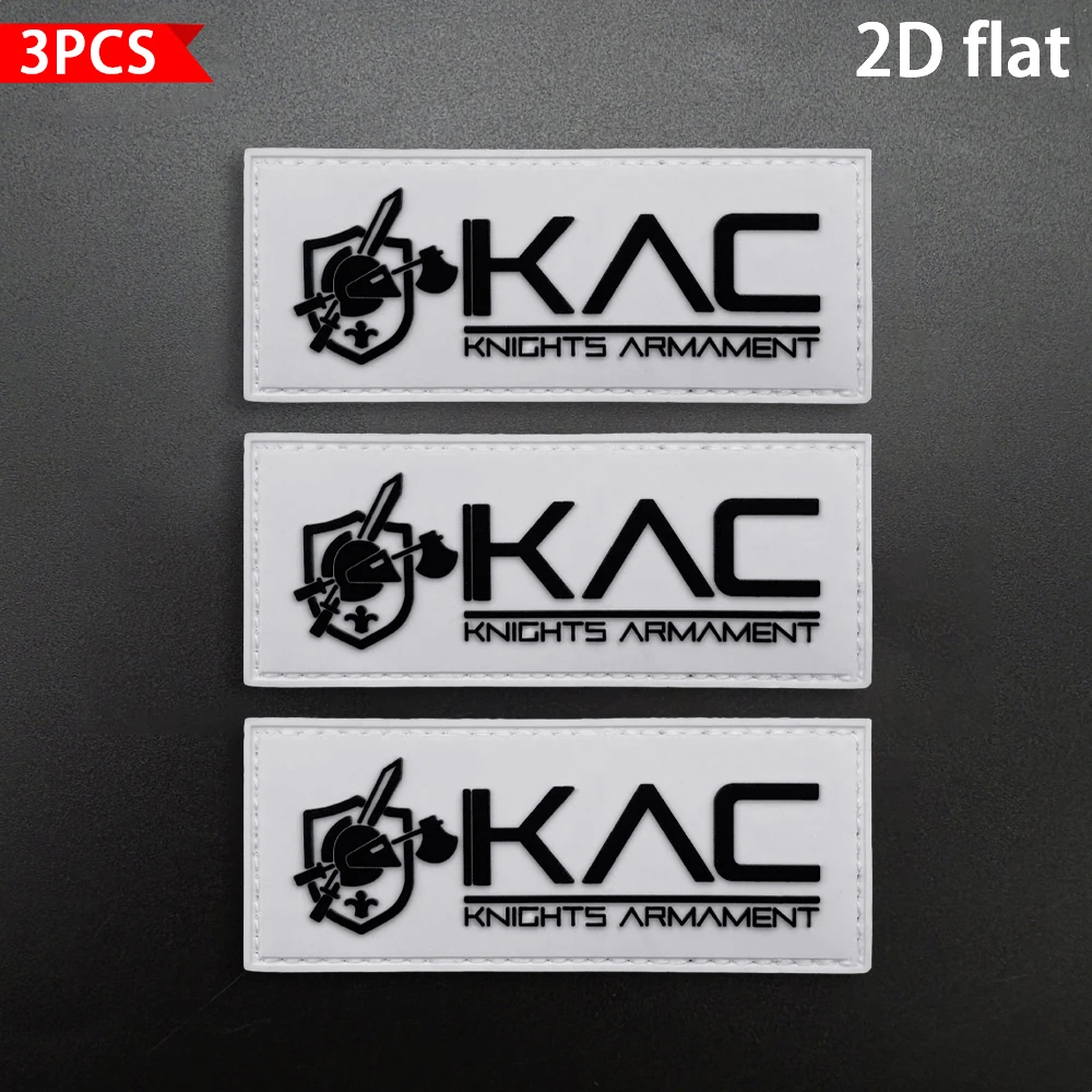 Kac Letter Slogan Shield Sword Axe Tactical Theme 2D Flat Pvc Material with Built-In Glow-In-The-Dark Effect, Includes Felt Backing, Optional Sizes, 1Pc 2Pcs 3Pcs 5Pcs, Waterproof and Sun-Resistant, Available in Five Colors: Gold, Red, White, Gray, Black, Outdoor Tactical Backpack Soft Rubber Decorative Patch