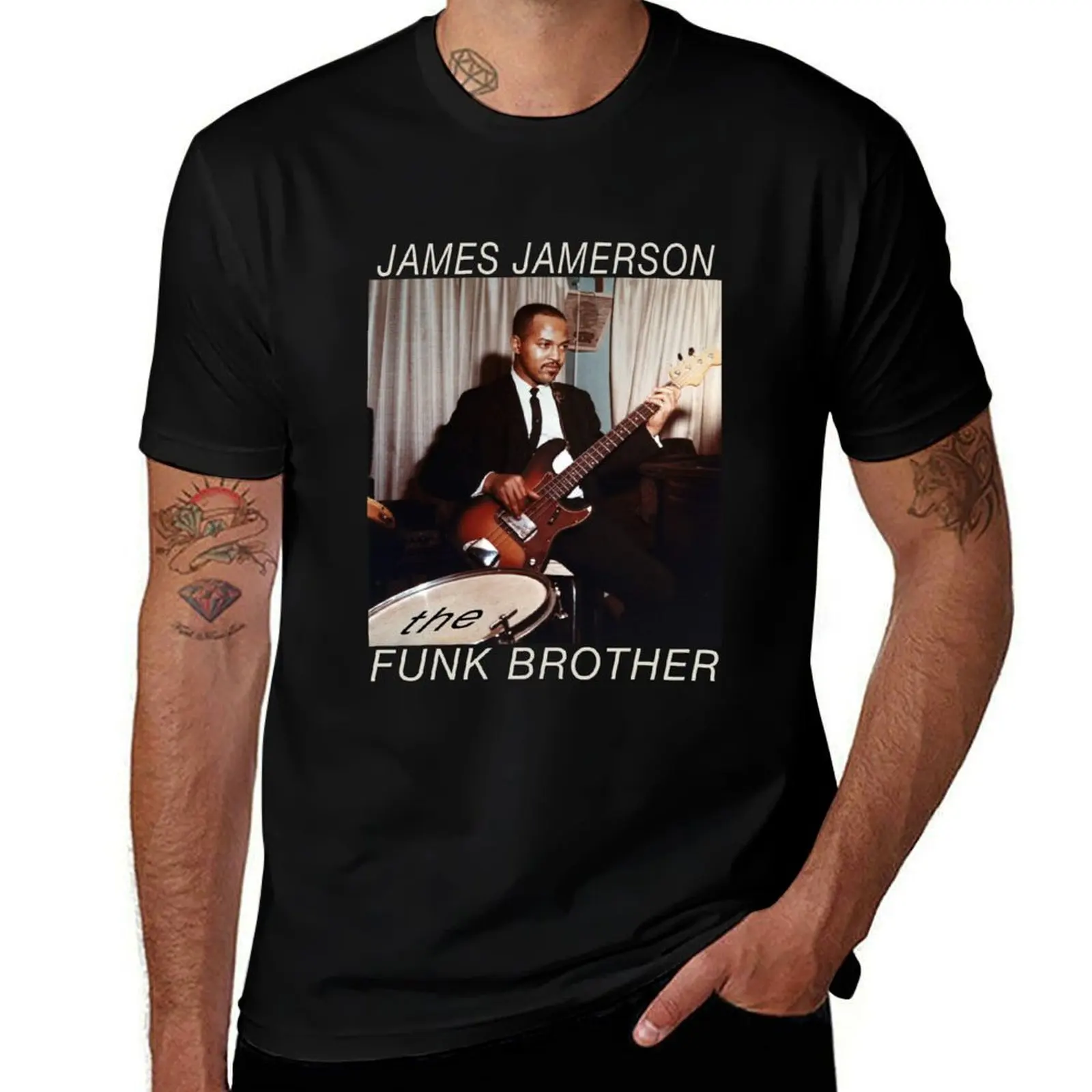 

James JamersonMotown Bass Funk Brother Soul Grover T-Shirt All Match Basic Short Sleeve Top