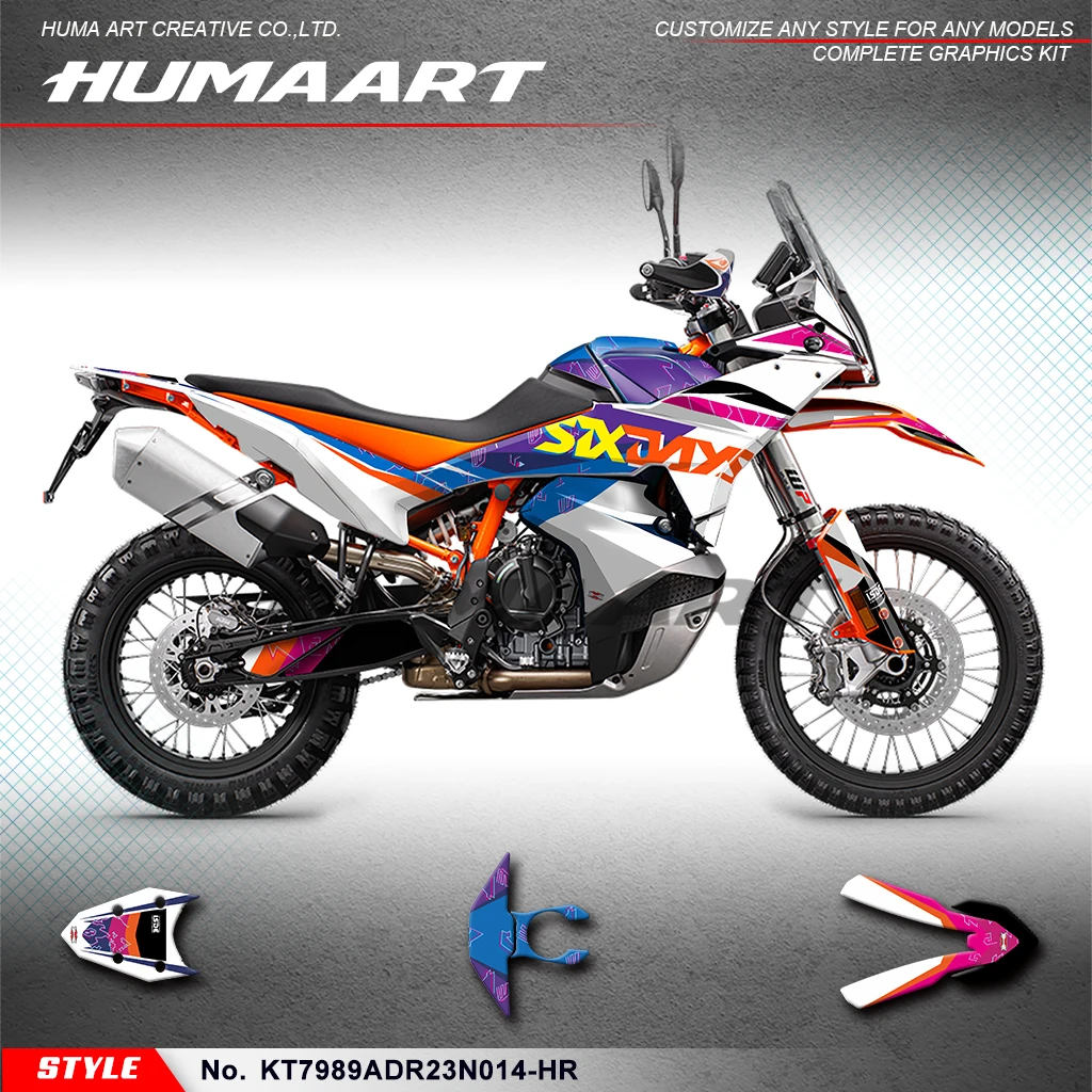 

HUMAART Graphics Decal Kit Wrap Design Sticker Complete for KTM 790 890 Adventure R ADV R 2023 2024, Style No.KT7989ADR23N007-HR