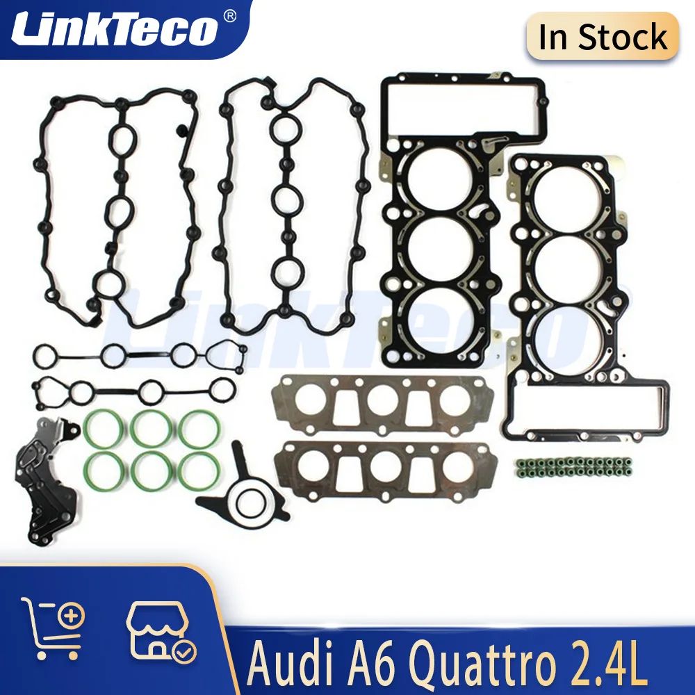 جزء المحرك مجموعة حشية كاملة تناسب 2.4 L V6 Gas BDW لأودي صالون Estate Avant Quattro 4F2 2.4L 06E117070D 06E115446 06E109345A